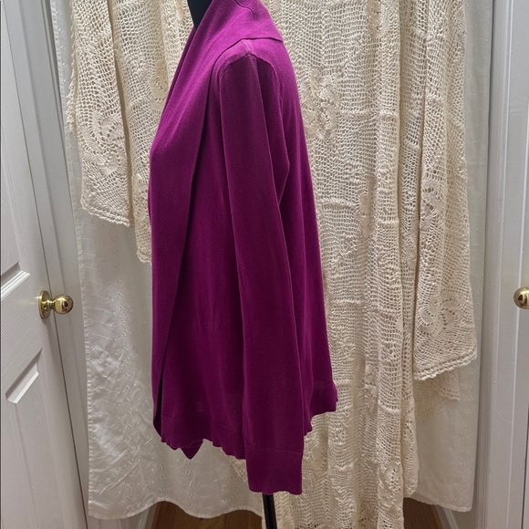 Lauren Ralph Lauren Women's Fuchsia Cowl Neck Cardigan - Picture 4 of 10